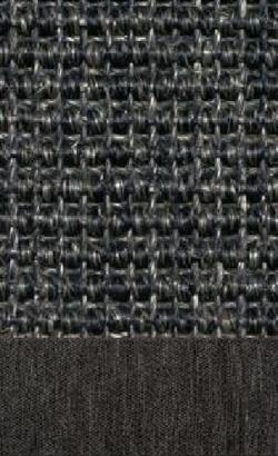 Sisal Salvador Anthrazit 040 tæppe med kantbånd i Mønstret sort